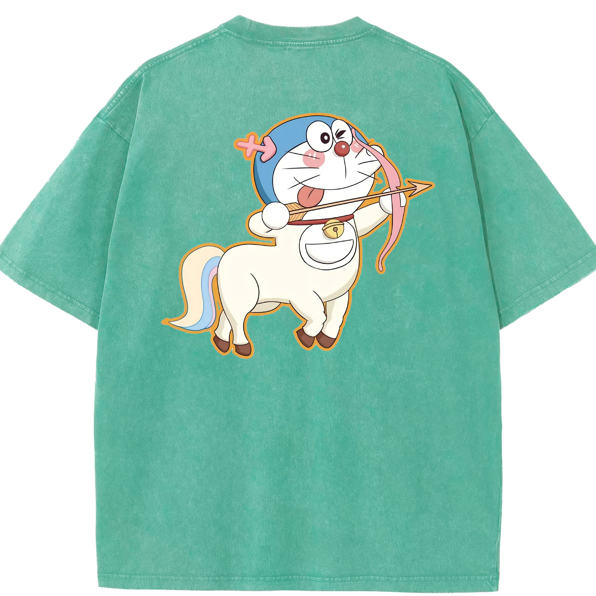 （画像用） ドラえもん Doraemon 綿100% ヴィンテージ風 半袖Tシャツ（背面プリント）